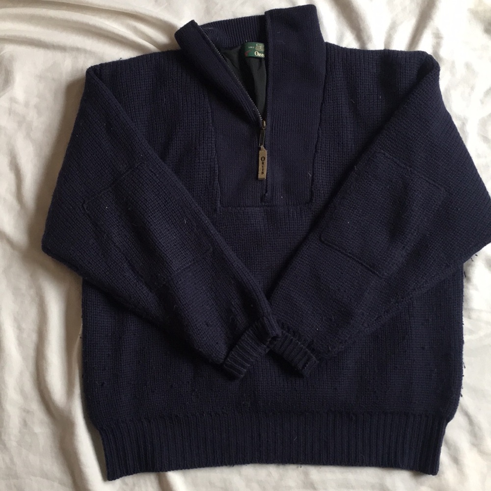Orvis quarter zip neck wool sweater